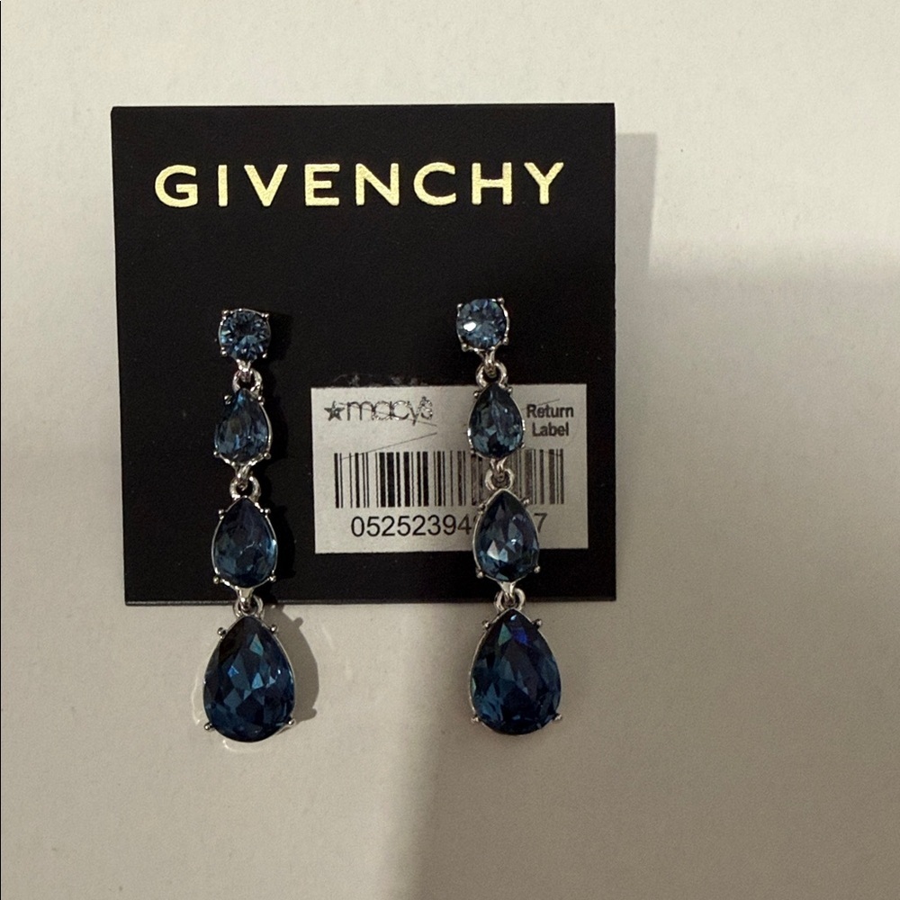 Givenchy Midnight Blue Teardrop Earrings